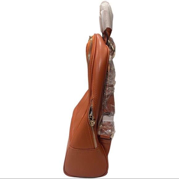 BOYATU bronze color backpack w/ gold accents and multiple pockets
